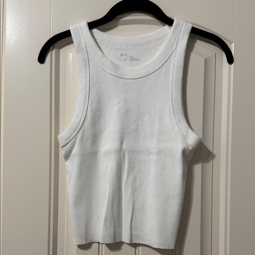 White Ribbed Tank Top - Picture 2 of 2